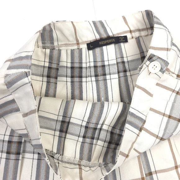 Hesperus Plaid Cream and Brown Women's Skirt Sz 6 Junior Lg - Picture 7 of 8